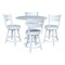 International Concepts 42 in. Solid Wood Dual Drop Leaf Dining Table with 4 Counter Height Stools in White K08-42DPT-23-S800SW4 - alternate 1